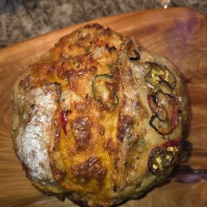 🌶️🥓🔥 Pogie Bait Special: Jalapeño Cheddar Bacon Sourdough Loaf